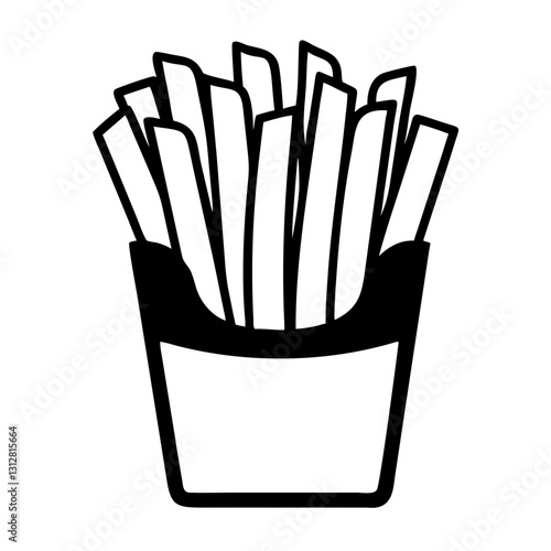 French fries in container icon