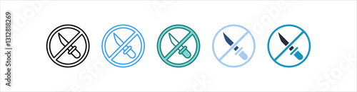 No Weapons Icon Set Multiple Style Collection