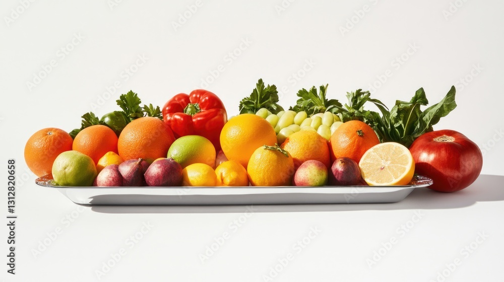 A variety of fruits arranged in an appealing display, perfect for a healthy snack or to enhance the look of any meal. A variety of fruits arranged in an appealing display, perfect for a healthy snack or to enhance the look of any meal.