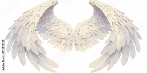Angel wings icons set in flat vector style.