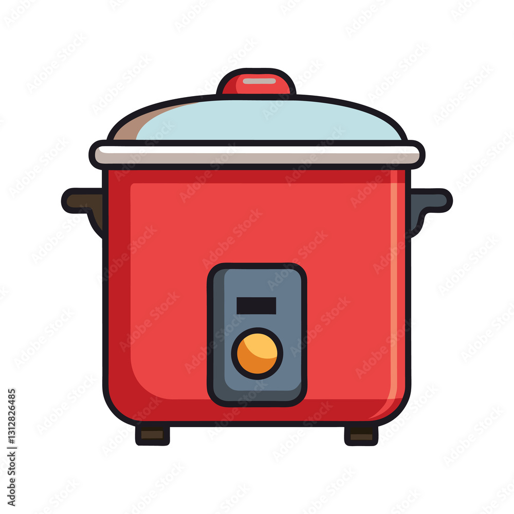 Red rice cooker vector illustration isolated on transparent background Red rice cooker vector illustration isolated on transparent background