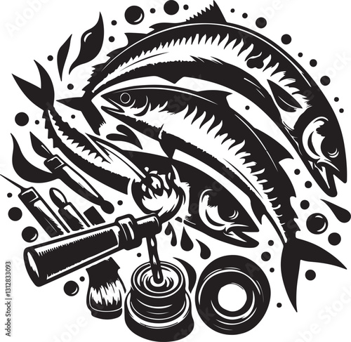 Mackerel Fish Illustration: Vector Art for Design