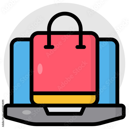 Modern design icon of online shopping