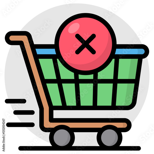 Remove from cart icon, editable vector