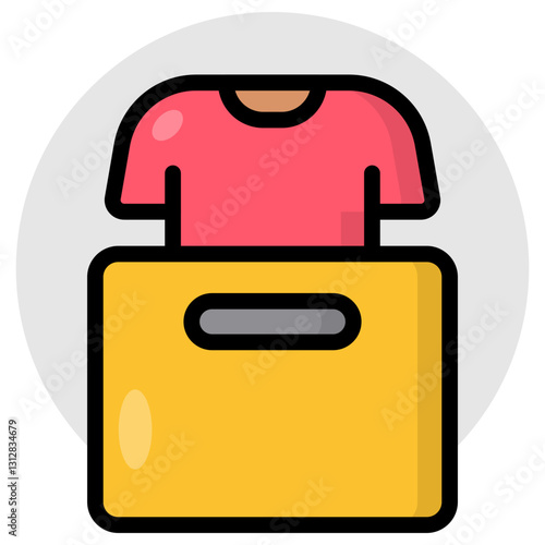 Editable design icon of shirt parcel 
