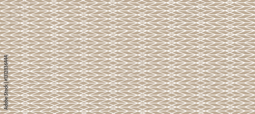 Brown and white abstract seamless pattern with white tracery decor
