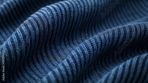 Wallpaper Mural Close-up of wavy blue knit fabric texture patterns and details Torontodigital.ca