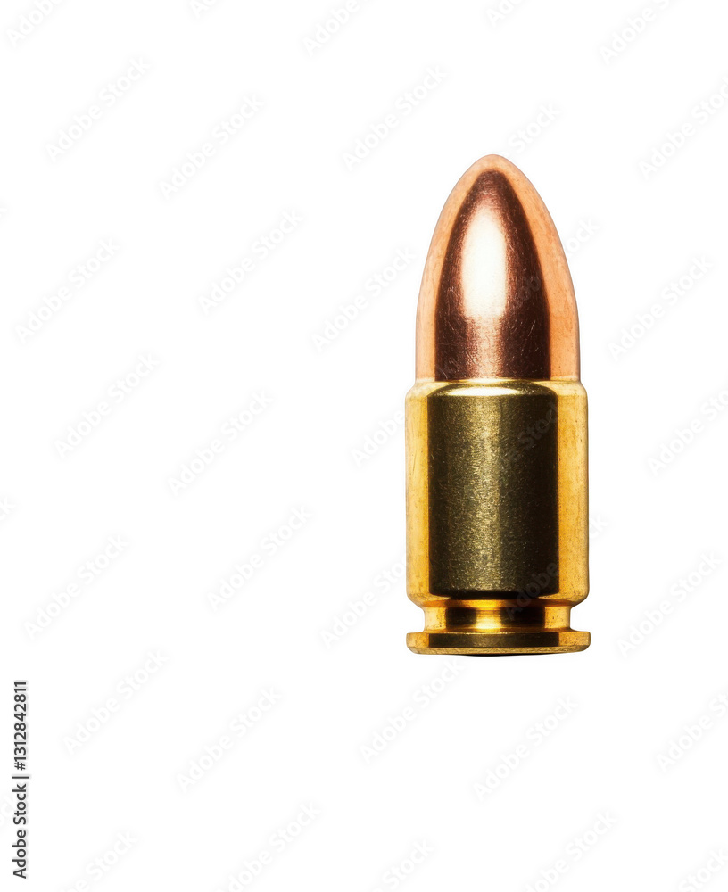 A rifle bullet isolated on a white background A rifle bullet isolated on a white background