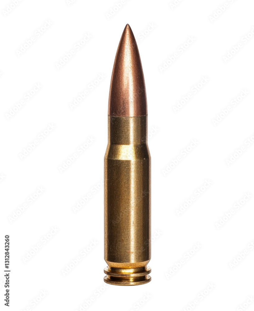 A rifle bullet isolated on a white background A rifle bullet isolated on a white background
