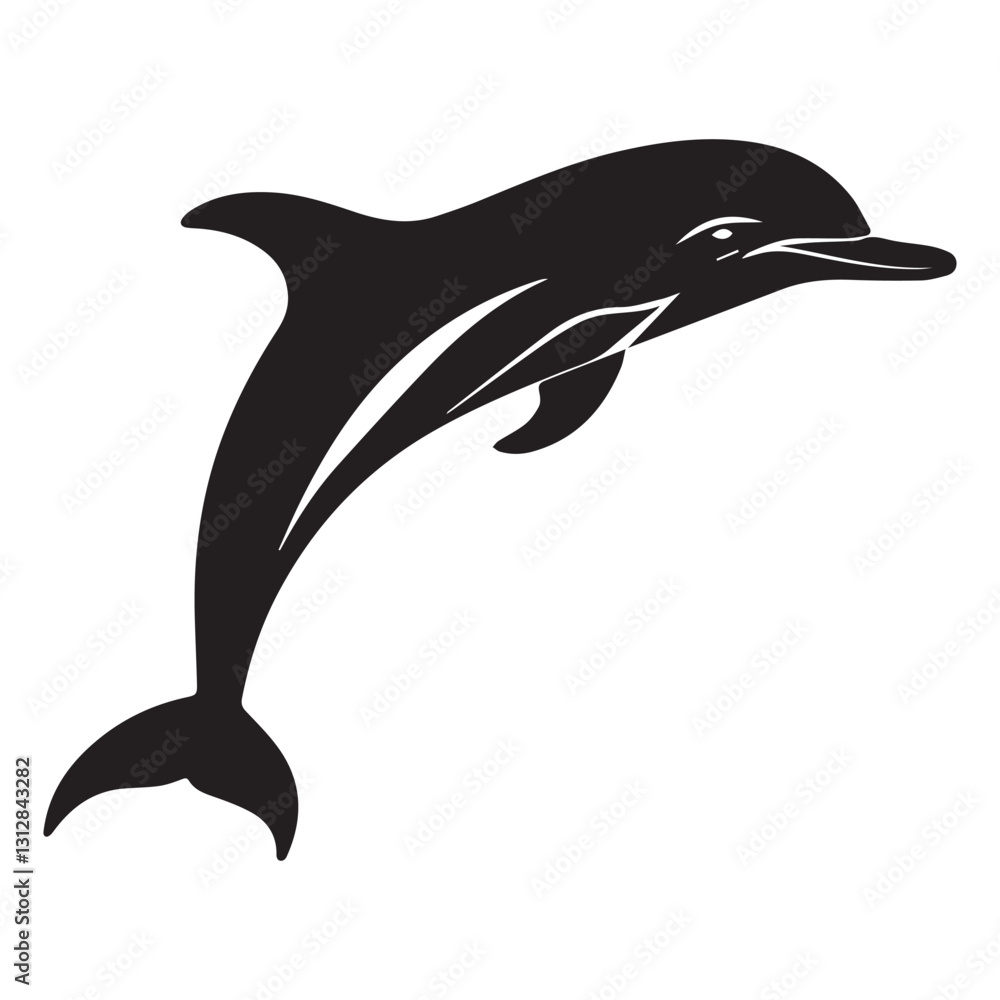 Fototapeta premium dolphin silhouette isolated on white