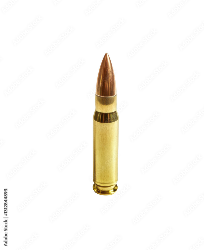 A rifle bullet isolated on a white background A rifle bullet isolated on a white background