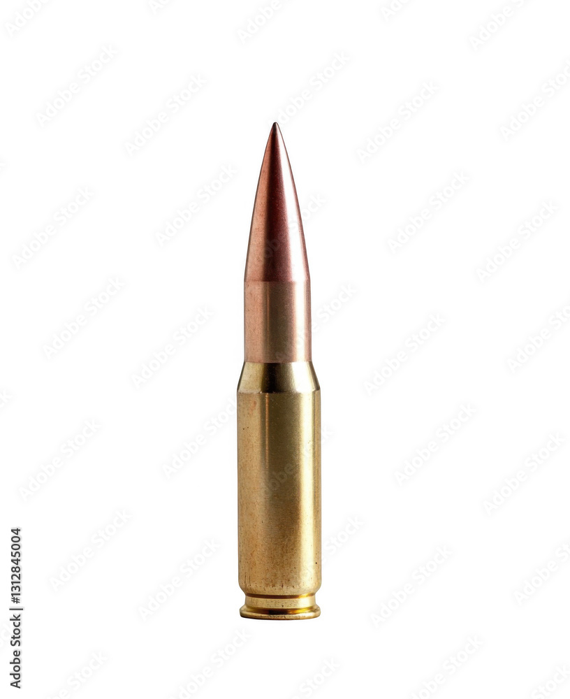 A rifle bullet isolated on a white background A rifle bullet isolated on a white background