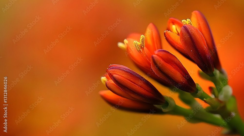 Fototapeta premium Vibrant Orange Flower Closeup Macro Photography
