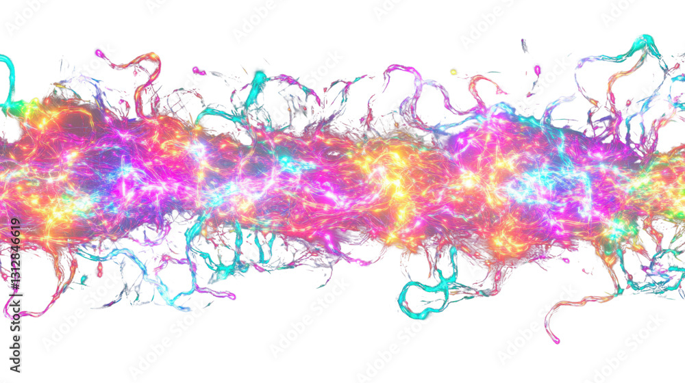 Fototapeta premium Colorful abstract energy flowing on transparent background