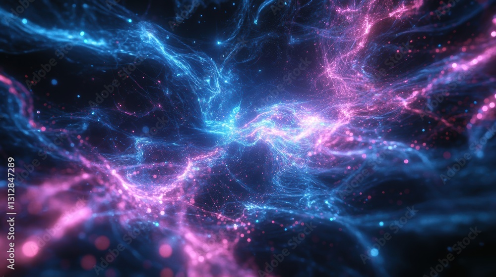 Fototapeta premium Abstract AI Visualization with Floating Luminous Data