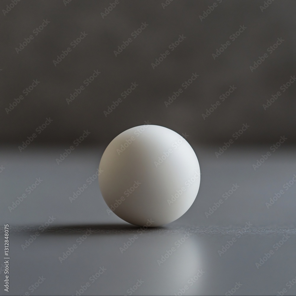Single white sphere on gray surface. Single white sphere on gray surface.
