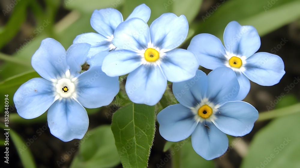 Stunning Closeup of Blue Forget-Me-Nots Flowers Stunning Closeup of Blue Forget-Me-Nots Flowers