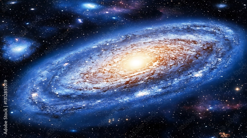 Fototapeta premium A swirling galaxy surrounded by stars and the vast expanse of space