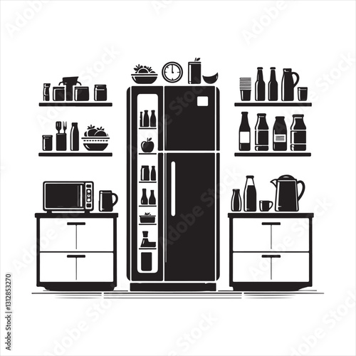 Modern Fridge Silhouette for Kitchen Design
