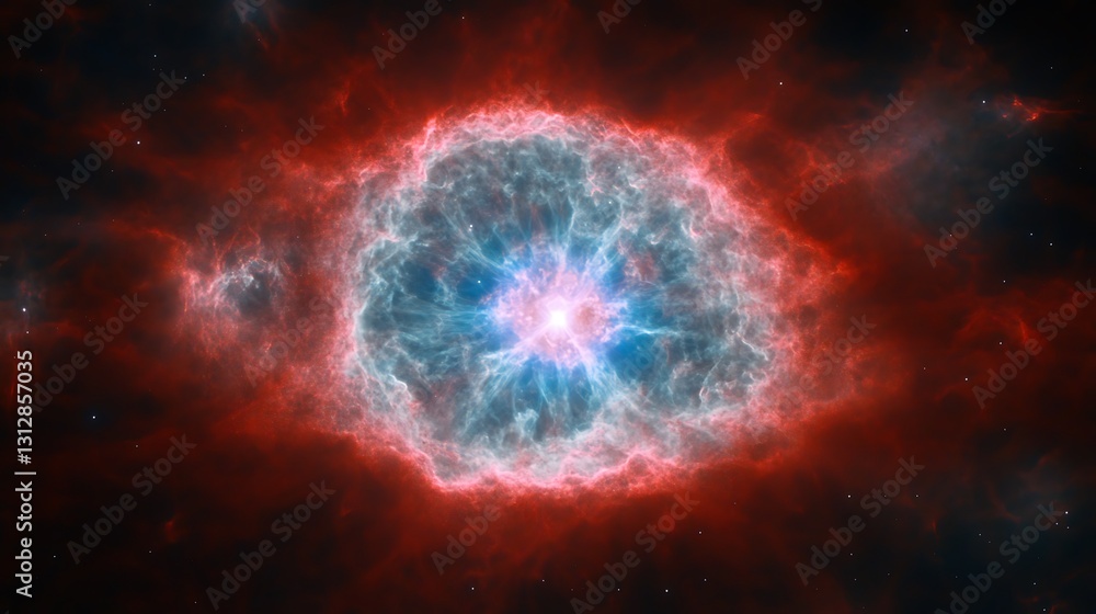 A Beautiful Image of a Nebula in Space Exhibits Bright Colors A Beautiful Image of a Nebula in Space Exhibits Bright Colors