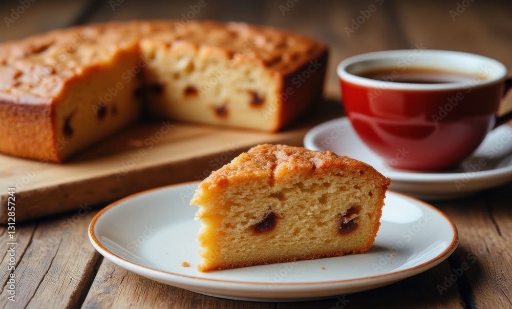 Delicious cake slice with coffee Delicious cake slice with coffee
