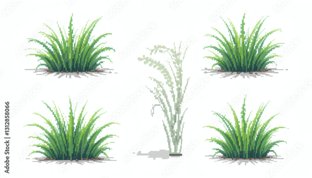 8-Bit Pixel Grass Blade – Retro Greenery Art – Multiple Perspectives Pixelated Design – Isolated on White Background – Classic Pixel Nature Element 8-Bit Pixel Grass Blade – Retro Greenery Art – Multiple Perspectives Pixelated Design – Isolated on White Background – Classic Pixel Nature Element