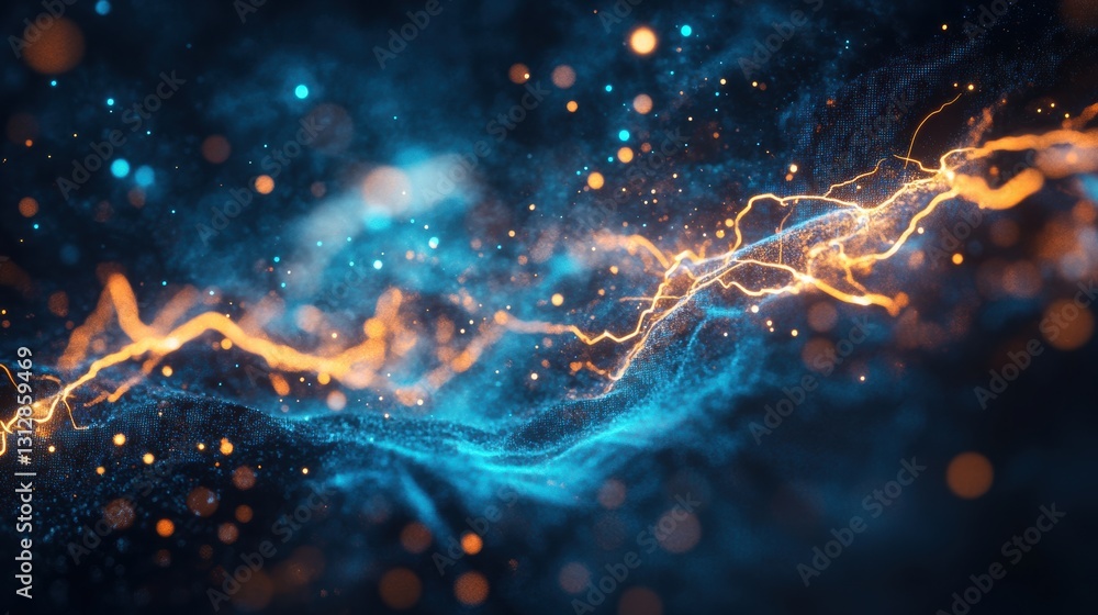 Fototapeta premium AI-Powered Futuristic Neural Connections Generating