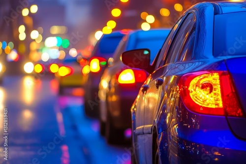 Wallpaper Mural Evening traffic jams create a mesmerizing pattern of red and white lights.  Torontodigital.ca