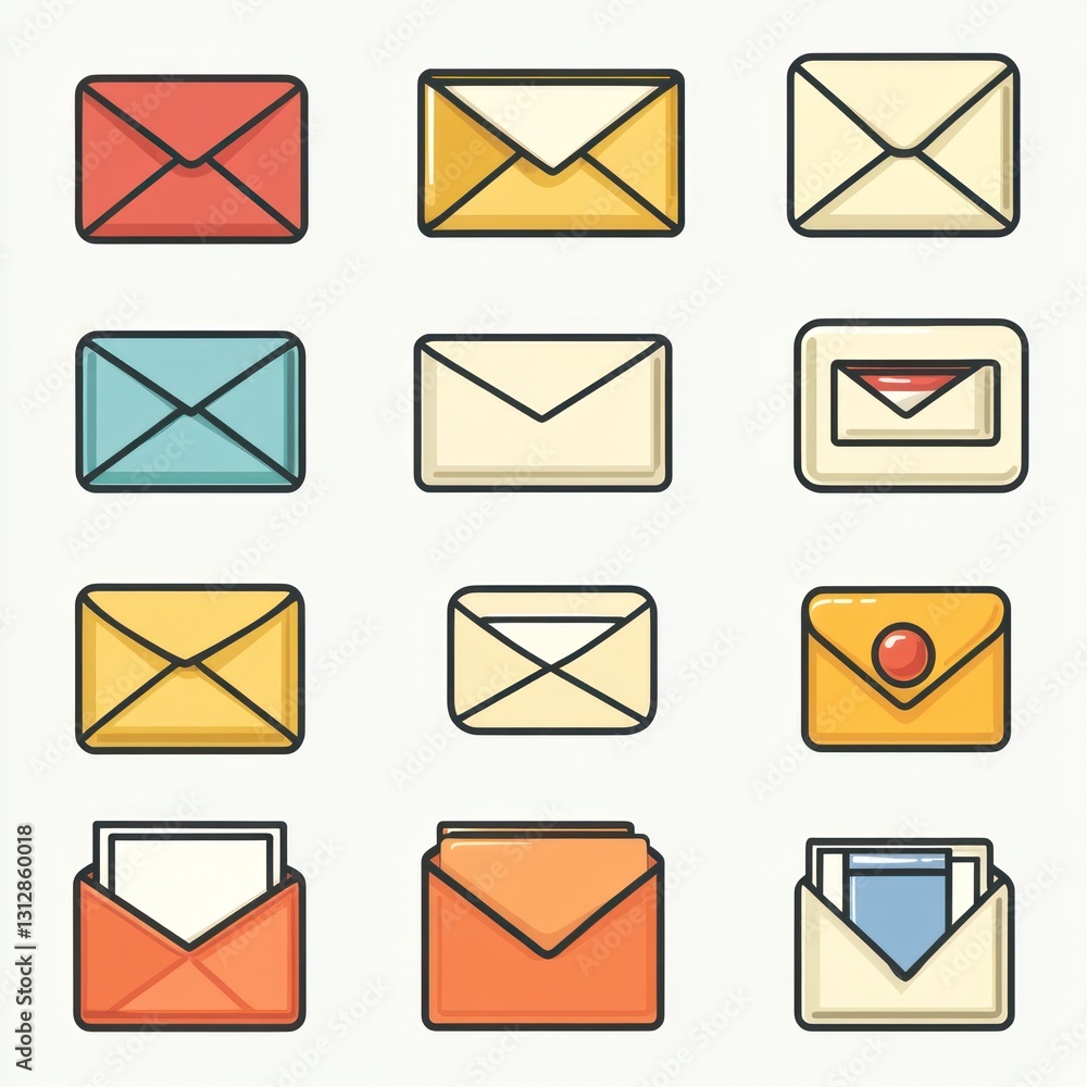 Colorful Email Envelopes Icons (3) Colorful Email Envelopes Icons (3)