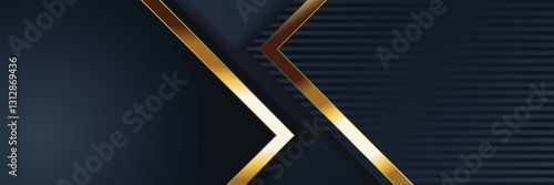 Dark Blue Gold Abstract Background Stripes Design