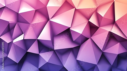 Plakat Abstract Purple Pink Geometric Low Poly Background