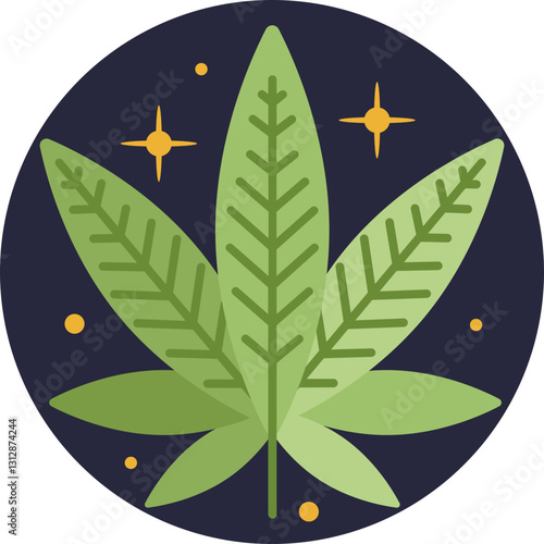 A stylized marijuana leaf representing cannabis culture in hip hop.