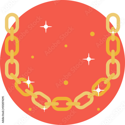 A trendy, oversized chain, symbolizing luxury and success in hip hop culture.