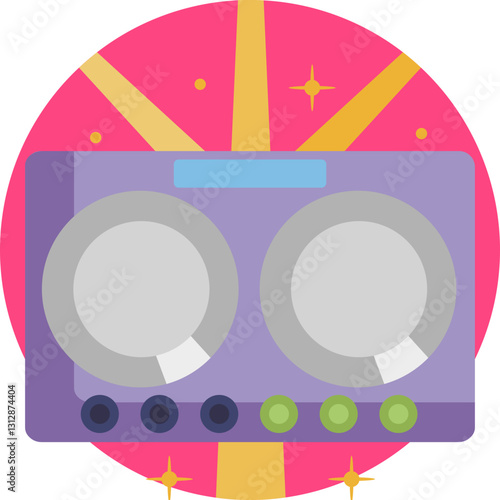 A speaker representing powerful sound and music, central to hip hop culture.