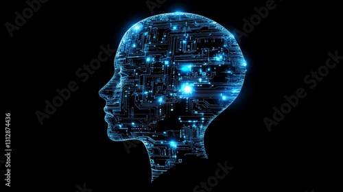 Wallpaper Mural Human head made with numbers and symbols, technology concept Torontodigital.ca