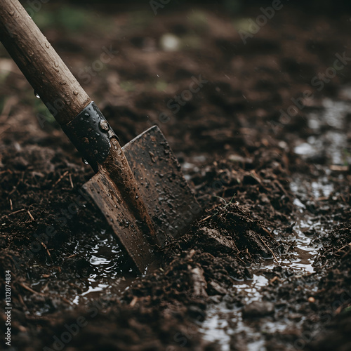 Wallpaper Mural shovel in soil Torontodigital.ca