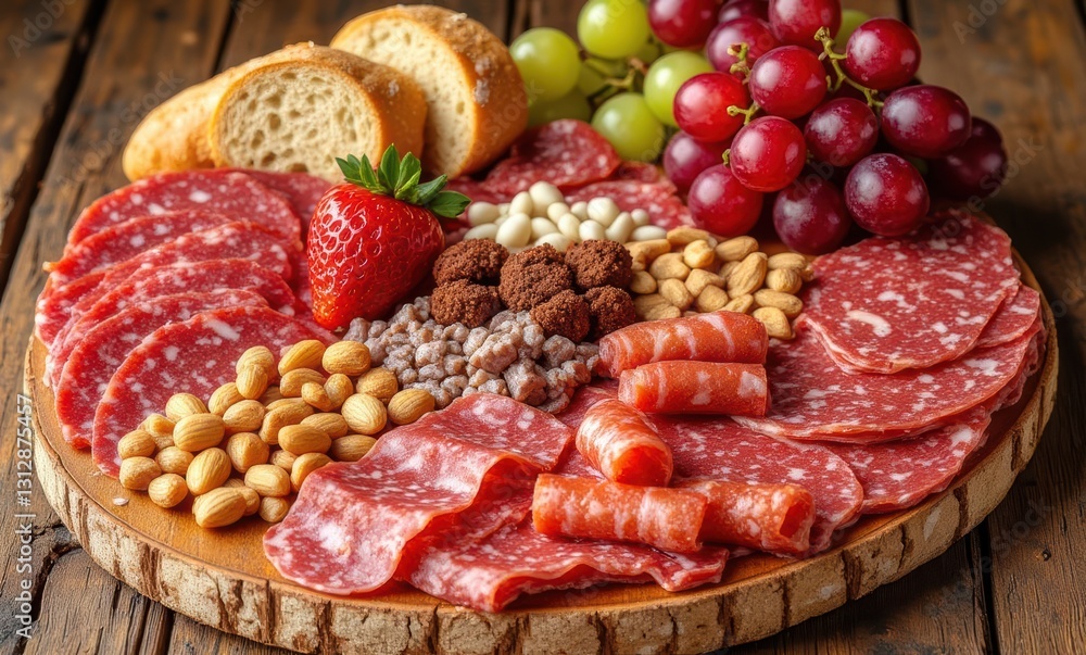 Vibrant charcuterie board display Vibrant charcuterie board display