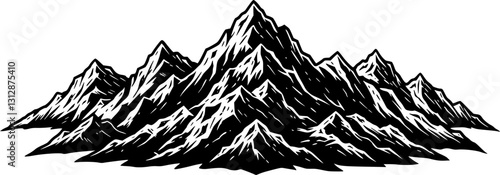 vector mountains silhouette illustration
