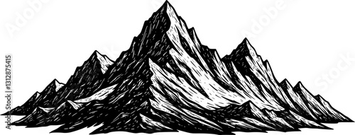 vector mountains silhouette illustration
