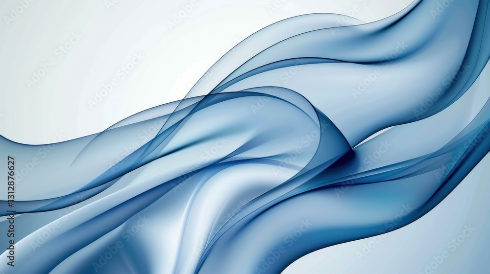 Obraz premium Experience serenity with a smooth light blue wave background, perfect for elegant and calming design projects.