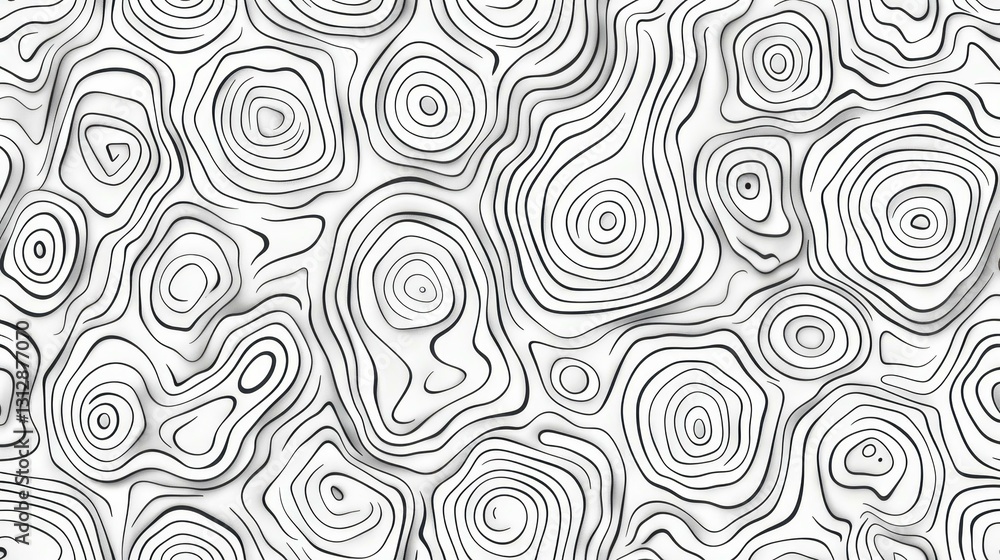 Explore natures beauty with a seamless topographic map pattern, perfect for backgrounds and design projects.