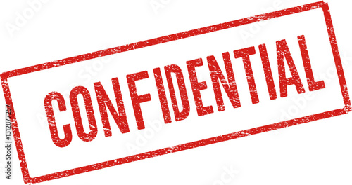 Confidential  red ink rubber stamp sign symbol grunge effect vector illustration
