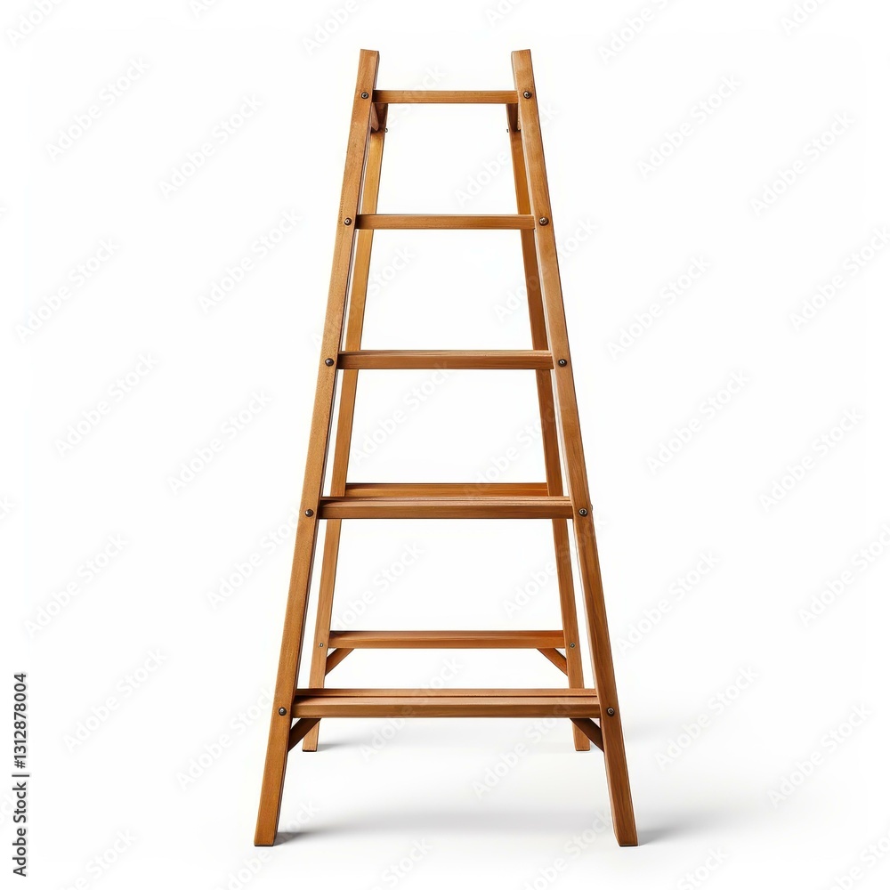 A clean, crisp di cut image of a ladder against a pure white backdrop, perfect for design and presentation uses. A clean, crisp di cut image of a ladder against a pure white backdrop, perfect for design and presentation uses.