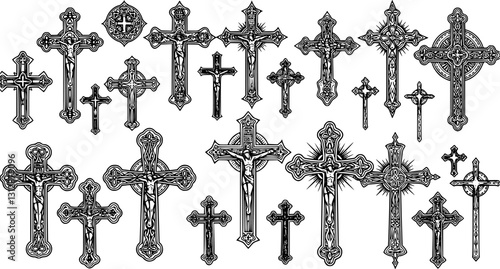 vector set Religious CROSS BUNDLE, Jesus Cross, Old Rugged Cross , Christian ,Cross , Religious , Cross ClipArt, Crosses, Catholic Cross, Silhouette Cross, Faith Cross
