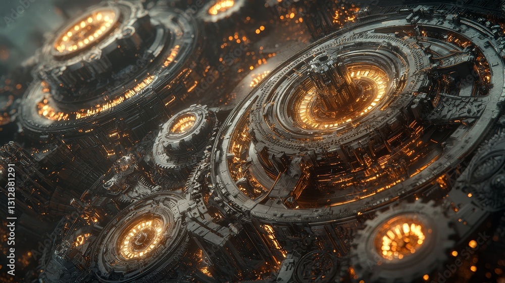 High-detail shot of a team connecting glowing gears, sharp focus, cool metallic tones, teamwork in a sci-fi setting, intricate textures High-detail shot of a team connecting glowing gears, sharp focus, cool metallic tones, teamwork in a sci-fi setting, intricate textures