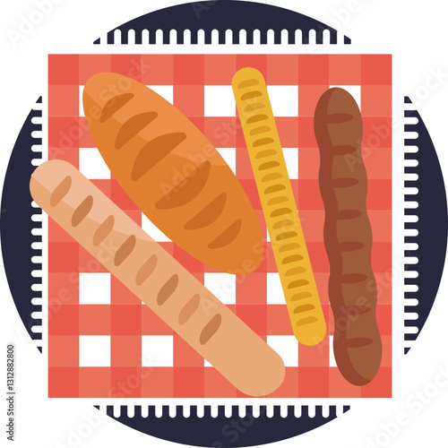 An assortment of different bread loaves, perfect for a picnic spread.