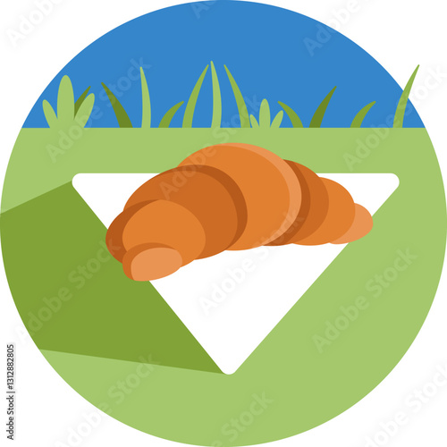 Croissant: A delicious, soft pastry typically served fresh during outdoor gatherings.