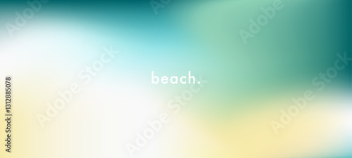Light blue, yellow and white gradient background. Abstract beautiful blurry seaside texture. Pastel minimal beach view. Sea wave. Soft horizontal vector illustration for banner, poster, cover, header