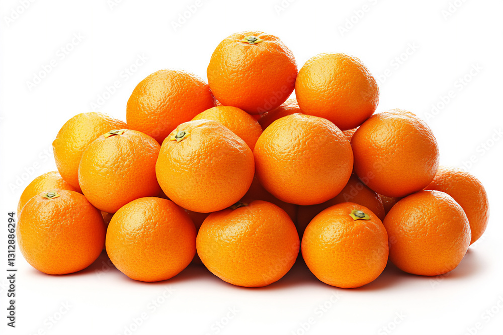 pile of tangerines isolated on a white background, photo-realistic, pile of tangerines isolated on a white background, photo-realistic,