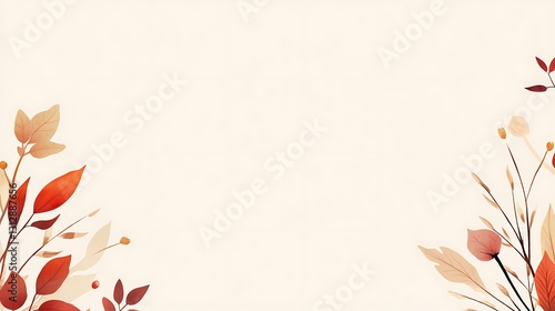 Autumnal leaves border design. Blank space for text
